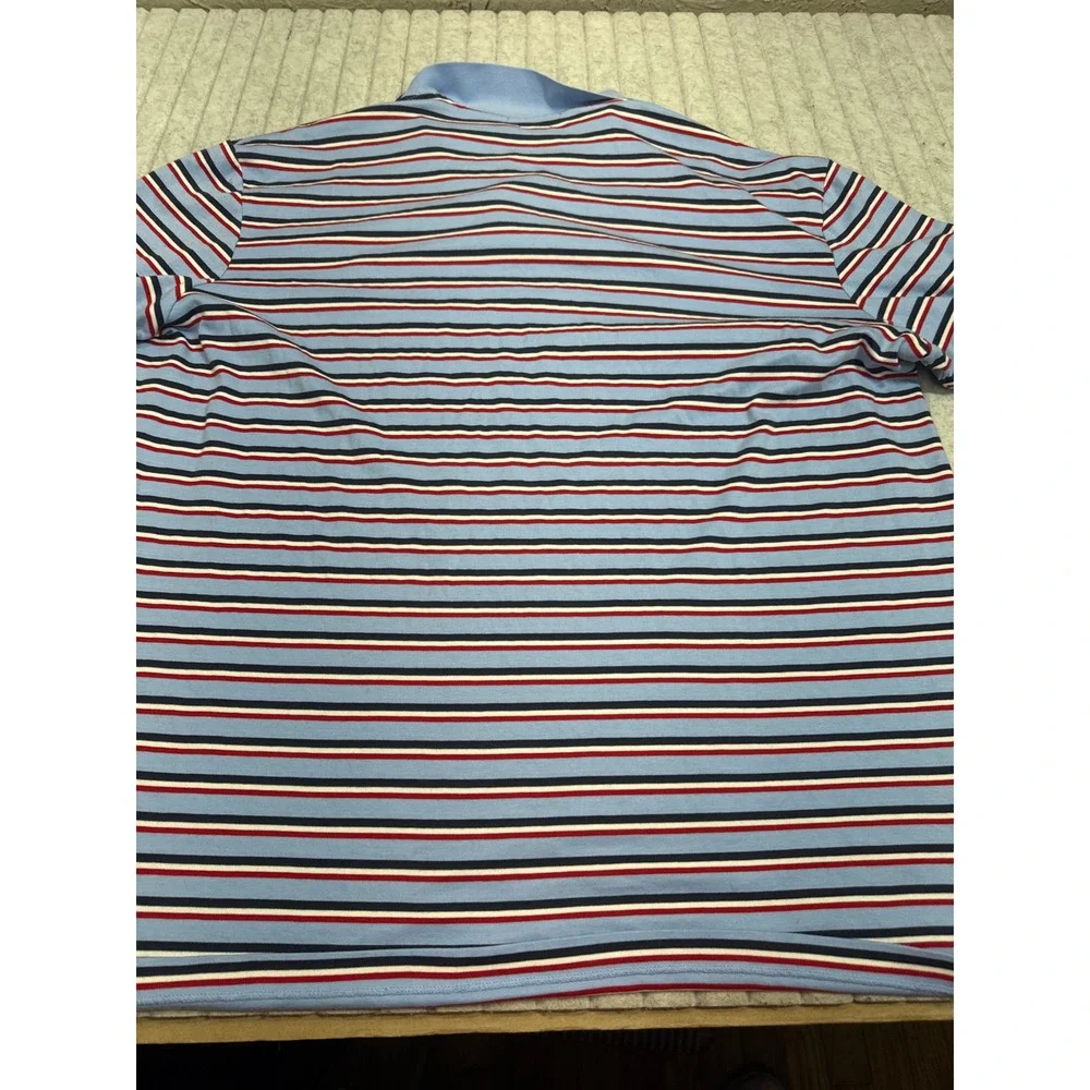 Polo Ralph Lauren Mens XXL Pima Soft Touch Striped Polo Shirt Blue Red Navy